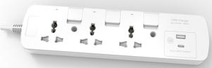 Cables de Alimentación con Conector Hembra <span class=keywords><strong>IEC</strong></span> y Conector Macho BS, Cables de Extensión con Interruptor Individual, Enchufe UK, 2 Puertos USB-C, IP20, Carcasa de PC/PP + Completo - Product Image 5