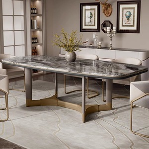 Luxury <strong>Dining</strong> <strong>Table</strong> Set European 8 Seater Rectangle Contemporary <strong>Dining</strong> <strong>Table</strong> Set Modern <strong>Dining</strong> <strong>Room</strong> <strong>Table</strong> - Product Image 5