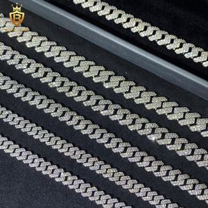 8mm 10mm 12mm 925シルバーMoissaniteダイヤモンドキューバチェーンアイスアウトMoissaniteキューバリンクパスダイヤモンドテストVvs Moissaniteチェーン - Product Image 5