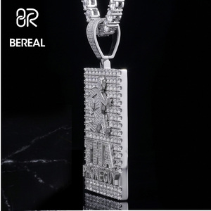 Gra Certified Vvs Moissanite Hip Hop <b>Name</b> Pendant New Design 925 <b>Silver</b> Iced Out Letter <b>Necklace</b> Pendant Man Bling Jewelry - Product Image 3