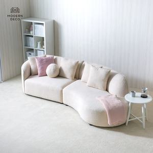 Nouveau canapé moderne en tissu beige canapé de salon ensemble de meubles modulaire personnalisé canapé incurvé salon - Product Image 3