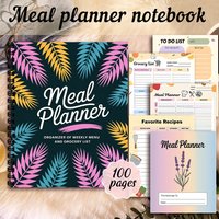 Buku Catatan Logo Kustom Spiral Bound untuk Perencanaan Makan, Buku Resep Kosong, Jurnal Grosir untuk Persiapan Makan dan Organisasi Dapur
