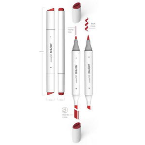 Set di 100 Pennarelli IERS a <span class=keywords><strong>Punta</strong></span> Fine e a Pennello con Logo Personalizzato, Non Cancellabili, a <span class=keywords><strong>Doppia</strong></span> <span class=keywords><strong>Punta</strong></span> per Disegno e Pittura Artistica - Product Image 1