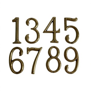 Brass House Numbers <b>Wall</b> Mount Decorative Digits Traditional Style for Home Decoration |Brass House Hotel Door Number 4'' - Product Image 1
