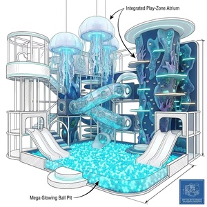 Grand Château Ludique Thème Abysse Marin Immersif avec Cabines d'Éclairage Bioluminescent pour Complexes de Luxe - Product Image 5