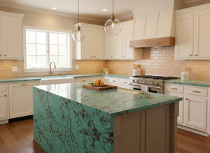 Encimera de Cuarzo Vietnamita Gris Plateado de Gran Formato para Baño y Cocina de Hotel Moderno con Diseño de Modelo 3D - Product Image 2