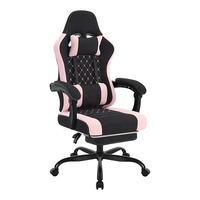 Chaise de bureau gaming E-Sports rose et blanche, chaise de gamer pivotante, chaise de bureau de luxe réglable pour ordinateur, chaise de course, vente en gros DDP