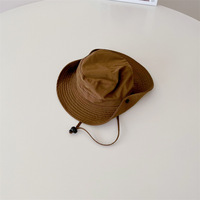 Chapeau de pêcheur pour enfants de style rétro japonais, pour la randonnée en plein air, protection solaire, respirant, coupe-vent, coton et polyester, parent-enfant