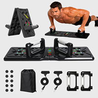Equipo de Ejercicio Portátil para el Hogar, Tabla de Flexiones Mecánica Plegable de ABS, Entrenamiento de Cuerpo Completo, Ejercicios de Core y Pecho para Hombres, Mujeres y Adolescentes