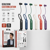 ENC Deep Bass, Bluetooth 5.3, Magnetik, HIFI, IPX5 Olahraga, 20 Jam Waktu Putar Earphone Neckband Nirkabel Headset
