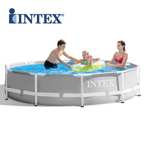 <span class=keywords><strong>INTEX</strong></span> 26720 427cm * 106cm rond gris famille amusant cadre hors sol en acier <span class=keywords><strong>piscine</strong></span> avec pompe échelle ensemble entier - Product Image 1
