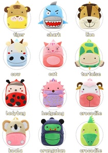 Sac à dos en peluche mignon à motif animal de dessin animé pour étudiants, avec option d'impression personnalisée, sac d'école maternelle à double bretelle - Product Image 4