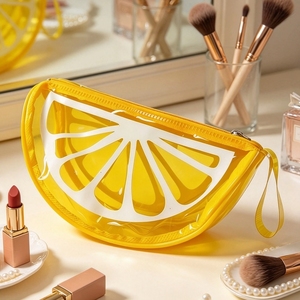 <b>Transparent</b> PVC Cosmetic <b>Bag</b> Lemon Shape <b>Makeup</b> Pouch Waterproof Zipper Storage Case for Travel Gift - Product Image 3
