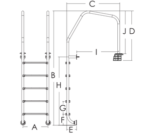 Scaletta per piscina troppopieno <span class=keywords><strong>scala</strong></span> per piscina in acciaio inossidabile con 3 gradini - Product Image 5