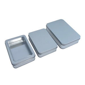 Pronto per la spedizione rettangolo argento metallo scatola di <span class=keywords><strong>latta</strong></span> Custom carte da gioco barattolo di <span class=keywords><strong>latta</strong></span> con inserto in schiuma titolare - Product Image 3