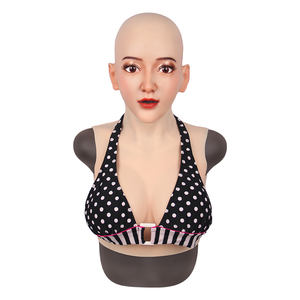 Maskeli yapay gerçekçi silikon kadın güzellik maskesi giyilebilir golf sopası kılıfı başlık sürükle kraliçe transeksüel Film sahne Cosplay - Product Image 5