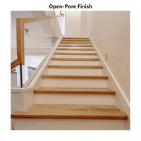Marches d'escalier droites en chêne rouge Qijia Yishu personnalisées, écologiques et durables, pour escalier flottant moderne d'intérieur QJYS-Ro4162Y5