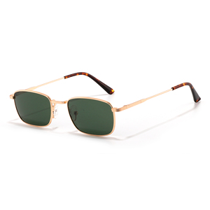 Gafas de Sol Rectangulares Unisex con Marco Metálico, Lentes Verdes, Protección UV400, para Uso en Exteriores, para Adultos - Product Image 1