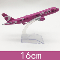 Juguetes Personalizados al por Mayor para Niños, Avión de Metal Fundido a Presión Columbia Pink A320 de 16 CM, Modelo de Avión para Niños, Regalo para Niños
