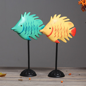Decoración de Peces Tallados en Madera, 2 Piezas, Adorno Artesanal Contemporáneo para Sala de Estar - Product Image 5