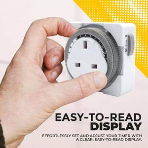 Commutateur de minuterie de segment 24 heures avec <span class=keywords><strong>prise</strong></span> de minuterie enfichable <span class=keywords><strong>économiseur</strong></span> <span class=keywords><strong>d</strong></span>'énergie - Product Image 5