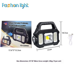 Lampe LED d'urgence portable pour extérieur, en plastique ABS, rechargeable par énergie solaire, batterie Ni-Cd 1200mAh 6W, CRI Ra90, haute efficacité, 7-14 heures - Product Image 5