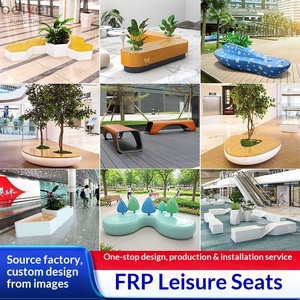 Chaise de loisirs en fibre de verre à effet bois et banc commercial personnalisable pour espaces extérieurs de bâtiments de bureaux, origine Guangdong - Product Image 6