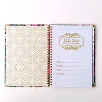Personnalisé A5 Hebdomadaire et Mensuel Couverture Rigide Agenda Journal Carnet avec Onglets Couverture Papier Imprimé par les Fournisseurs