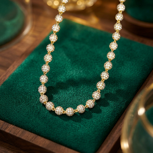 สร้อยคอทรงกลมประดับเพชรโมอิสซาไนต์สี D ทองคำแท้ 14k ปรับแต่งได้ ของขวัญวันครบรอบสำหรับชาวฮินดู TISHYA - Product Image 3