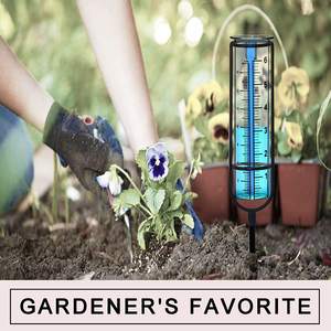 DD1492 उद्यान बारिश पानी के मीटर मापने धातु फ्रेम बारिश गेज के साथ वियोज्य सर्पिल आकार बारिश उपाय - Product Image 4