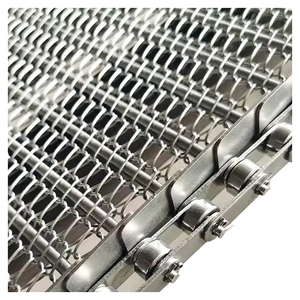 Nastro trasportatore a catena azionato a catena della cinghia dell'acciaio inossidabile di resistenza al calore del rifornimento della fabbrica per il processo di produzione alimentare - Product Image 1