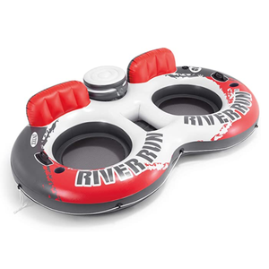 Gommone Gonfiabile per 2 Persone in PVC Spesso, Zattera da Fiume a Doppio Tubo con Porta Bevande Refrigerante, Lettino Galleggiante per Piscina e Lago Super Rinfrescante - Product Image 1