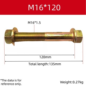 อะไหล่รถบรรทุกคุณภาพสูง สลักเกลียวเกลียวครึ่งและเกลียวเต็ม M16 ขนาด M16*90 M16*120 ใช้ได้กับรถบรรทุกและรถพ่วง - Product Image 5