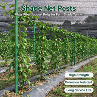Poteau de support robuste en fibre de verre verte, résistant à la corrosion, pour filet d'ombrage, verger, treillis de vigne, serre tunnel