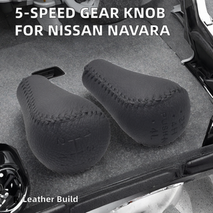 Manual 5 Speed Black Leather <b>Gear</b> Shift <b>Knob</b> Handle Lever for Navara D40 Double Cab 2005-2015/Pathfinder R51 - Product Image 2