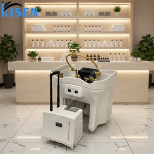 Kisen Lavacabezas Portátil de 2 Tanques, Unidad de Lavado Móvil para Salón, con Recipiente de Circulación de Sopa Herbal Japonesa, para Barbería y Hogar - Product Image 1