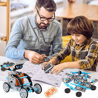 Kit de robot solaire 12 en 1 alimenté par batterie STEM bricolage expérience de physique jouets éducatifs assemblés pour garçons jouets d'ingénierie scientifique