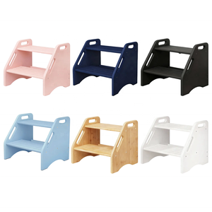 Bangku langkah balita motif Planet populer desain aman menampilkan bangku langkah Toilet antiselip ramah lingkungan bangku kaki kayu bambu - Product Image 4