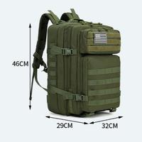 Sac à dos tactique camouflage 45L en nylon 900D, design Molle, résistant à l'eau, multi-poches, pour sport, travail, trajets quotidiens, EDC, extérieur