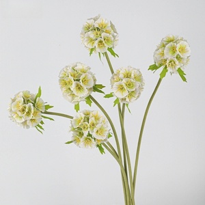 Fleur artificielle de Scabiosa blanche en soie de haute qualité, nouveau design, pour décoration de maison et de mariage, idéale pour la Saint-Valentin - Product Image 4