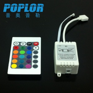Poplor 24 Key <b>RGB</b> Remote <b>Controller</b> For LED Strip Light With Infrared Receiver And Dimmer Function - Product Image 1
