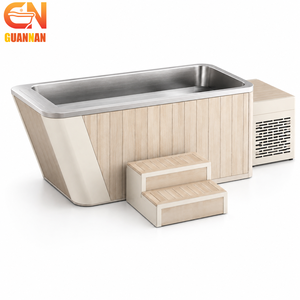 Baignoire de plongeon froid en acier inoxydable avec refroidisseur, bain de <span class=keywords><strong>glace</strong></span> en bois pour la récupération et le bien-être en salle de sport - Product Image 1