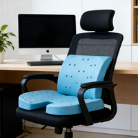 Coussin de dossier respirant en maille 3D avec mousse à mémoire de forme en U, soutien lombaire en polyester tricoté pour soulager les douleurs du bas du dos sur chaise
