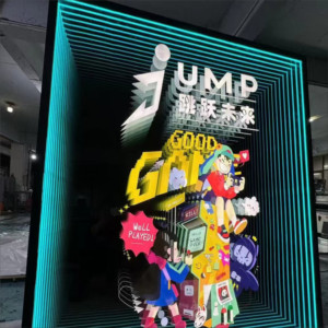 2025 Tùy Chỉnh 3D Ngàn Lớp Gương Vực Thẳm Gạch Vô Hạn Đường Hầm Tempered Neon Ánh Sáng Thủy Tinh Cho Quảng Cáo Nền Tường - Product Image 2