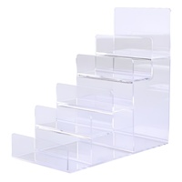 Présentoir en acrylique transparent à niveaux sur mesure pour portefeuilles, produits de soin et lunettes - Support d'affichage polyvalent