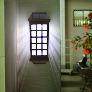 <b>Solar</b> Wall Lamp Outdoor LED Square Polycarbonate Diffuser Waterproof Garden Patio <b>Deck</b> Stair <b>Lighting</b> 2 Pack - Product Image 3