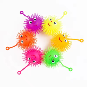 Spiky Flashing <b>Ball</b> Elastic Glowing Pet Cat <b>Dog</b> Interactive Chew Toy Stress Relief Sensory <b>Balls</b> Soft Rubber Bouncing <b>Light</b> <b>Up</b> - Product Image 1
