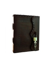 Point latéral en cuir de haute qualité de couleur marron avec véritable Mini serrure et deux clés attrayant 7x5 "carnet de croquis carnet de voyage d'affaires