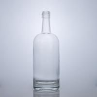 Botella de Vidrio de 750 ml con Tapa de Rosca, Botella Cilíndrica Roscada para Licor, Vodka, Ron, Ginebra