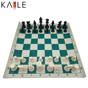 Jogo de xadrez grande, conjunto de xadrez de plástico com 9.7cm de altura, pu, para jogos ao ar livre